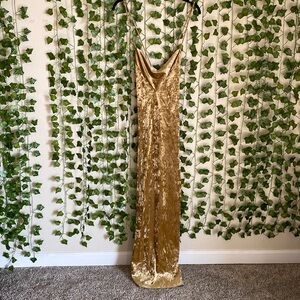 Gold velvet dress. Small- super stretchy and comfortable.